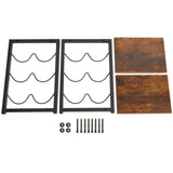 IBUYKE Rustic Wood 6 Bottles Wine Rack for Countertop,3 Tier Free Standing Wine Rack,Wine Bottle Holder Stand Organizer for Home Decor Bar,Cabinet, Pantry,Countertop TMJ901H IBUYKE