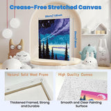 Paint by Numbers Kits, Paint by Number for Adults Canvas with Frame, Easy DIY Acrylic Paint by Numbers, 4 Pack Moon Mountain Lake Landscape Oil Painting for Kids & Adults Beginners (8x8 Inch) WoodArtSupply