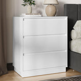 RoyalCraft Wide Nightstand with 3 Drawers, White Nightstand for Bedroom, Large End Table Bedside Table for Home and Office RoyalCraft