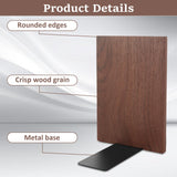 LOYORTY 2 Pair Walnut Book Ends, Large Bookends for Shelves, Wood Bookends for Heavy Books, Decorative Book Shelf LOYORTY