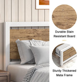 Catrimown Twin Bed Frames, Twin Platform Bed Frame with Headboard, Wooden Steel Slat Support, Heavy Duty Metal Bed Frame, Under Bed Storage, No Box Spring Needed, Noise-Free, Esay Assembly, White Catrimown