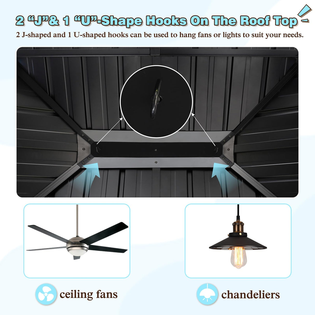 VEIKOU 12' X 16' Hardtop Gazebo, Outdoor Aluminum Gazebo, Double Roof Gazebo Pergola, Heavy Duty Patio Gazebo w/Netting and Curtains for Garden, Deck, Backyard VEIKOU