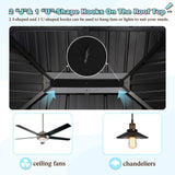 VEIKOU 12' X 16' Hardtop Gazebo, Outdoor Aluminum Gazebo, Double Roof Gazebo Pergola, Heavy Duty Patio Gazebo w/Netting and Curtains for Garden, Deck, Backyard VEIKOU