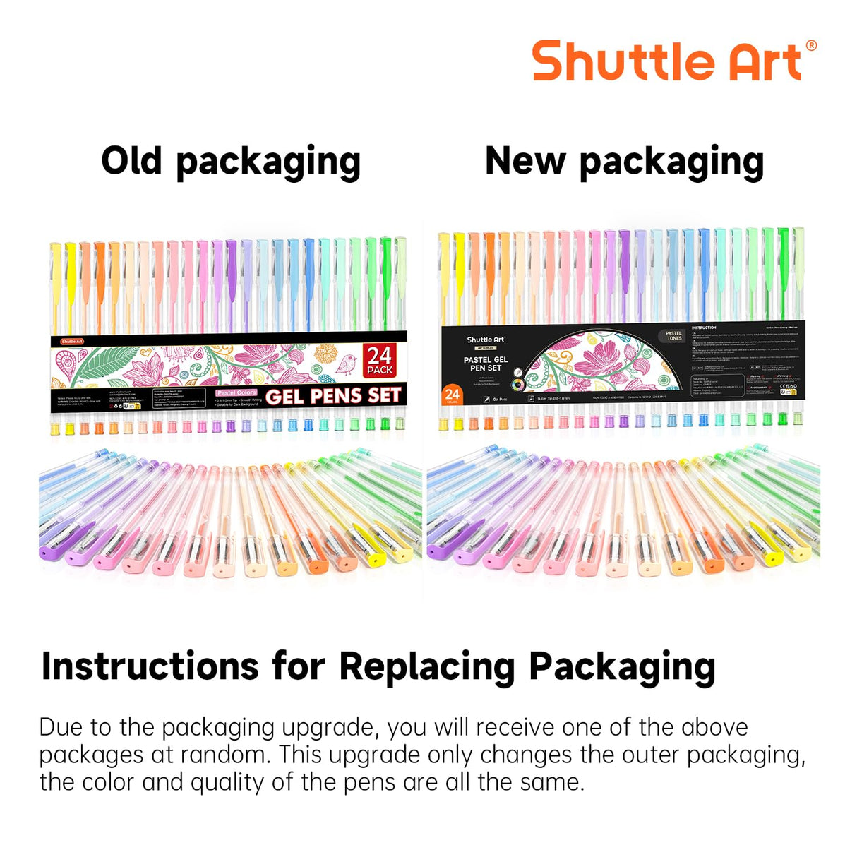 Shuttle Art Pastel Gel Pens, 24 Pastel Milky Colors Gel Pen for Black Paper, Adults Coloring Books Drawing Doodling Crafts Scrapbooking Journaling Shuttle Art