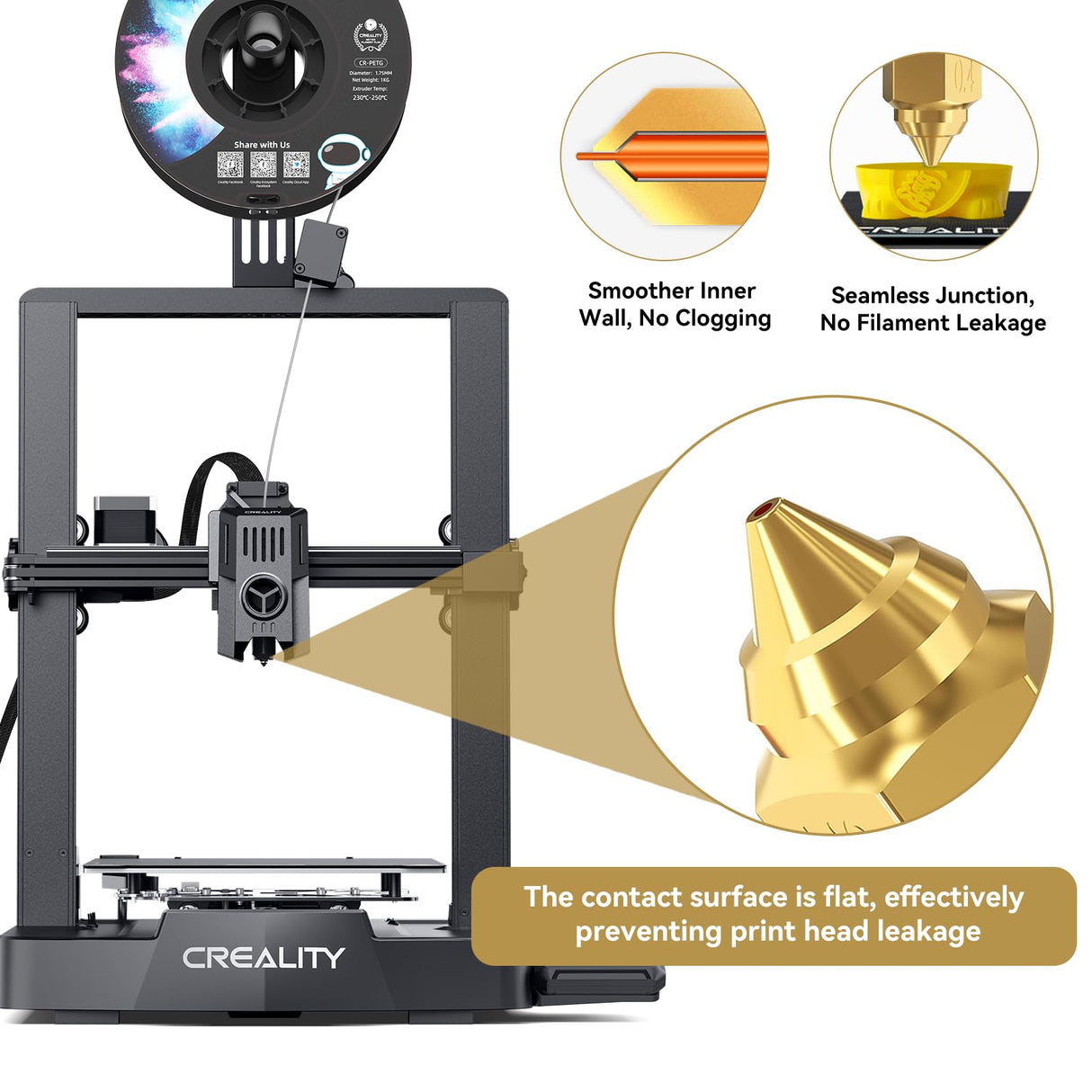 CCTREE 10PCS 0.4mm Ender 3 V3 SE Brass Nozzles Kit, 3D Printer Parts High Speed M6 0.4mm Nozzles Kit for Creality 3D Printer Ender 3 V3 SE, Ender 5 S1, Ender 7, Spider 1.0 Hotend CCTREE