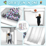YARD White Bounce House, Inflatable Bounce House with Slide & Ball Pit for Kids 3-8, Bouncy House with Blower for Toddler Adult Indoor Outdoor Party, Wedding, Backyard, 9.5’x9.5’x7.5’ Bouncy Castle YARD