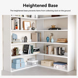 MXV 71.5" Tall L-Shaped Corner Bookshelf, 6-Tier 35.2" Wide Wooden Bookcase with Storage Organizer, Display Shelf for Home, Office, Living Room (35.2") MXV