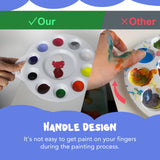 30Pcs Paint Tray Palettes, Plastic Paint Pallets with Hanging Hole for Kids or Students to Paints on School Project, Art Class or Have a Birthday Painting Part Halobios