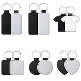 Joiit 20 Pcs Sublimation Blank Keychains Bulk, PU Leather White Keyrings Heat Transfer Ornament Pendants for Man Women (Rectangle_1) Joiit