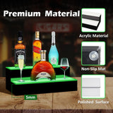 VONCI LED Lighted Liquor Bottle Display Shelf,16-Inch 2-Step Illuminated Bottle Display Shelf Bar Shelves for Liquor Bottles with Remote and App Control for Home Commercial Bar Party Accessories VONCI