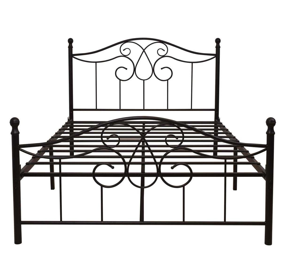 YERPERFO Metal Full Bed Frame with Headboard and Footboard Farmhouse Platform Bed Frame Full Size Under Bed Storage No Box Spring Needed and Easy Assembly (Full, Black) YERPERFO