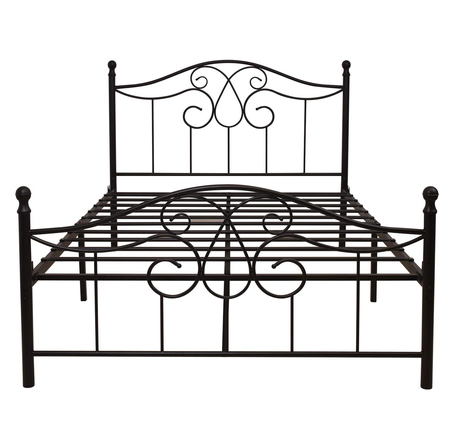 YERPERFO Metal Full Bed Frame with Headboard and Footboard Farmhouse Platform Bed Frame Full Size Under Bed Storage No Box Spring Needed and Easy Assembly (Full, Black)