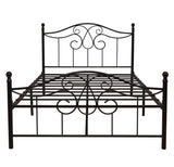 YERPERFO Metal Full Bed Frame with Headboard and Footboard Farmhouse Platform Bed Frame Full Size Under Bed Storage No Box Spring Needed and Easy Assembly (Full, Black) YERPERFO