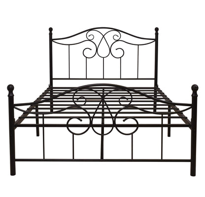 YERPERFO Metal Full Bed Frame with Headboard and Footboard Farmhouse Platform Bed Frame Full Size Under Bed Storage No Box Spring Needed and Easy Assembly (Full, Black)