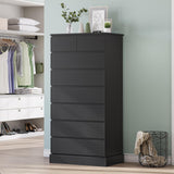 DICTAC Black Tall Dresser for Bedroom with 8 Drawers, 59.6" Tall Dressers & Chests of Drawers, Modern Wood Closet Organizer and Storage Cabinet, Large Vertical Dresser for Bedroom, Closet, Hallway DICTAC