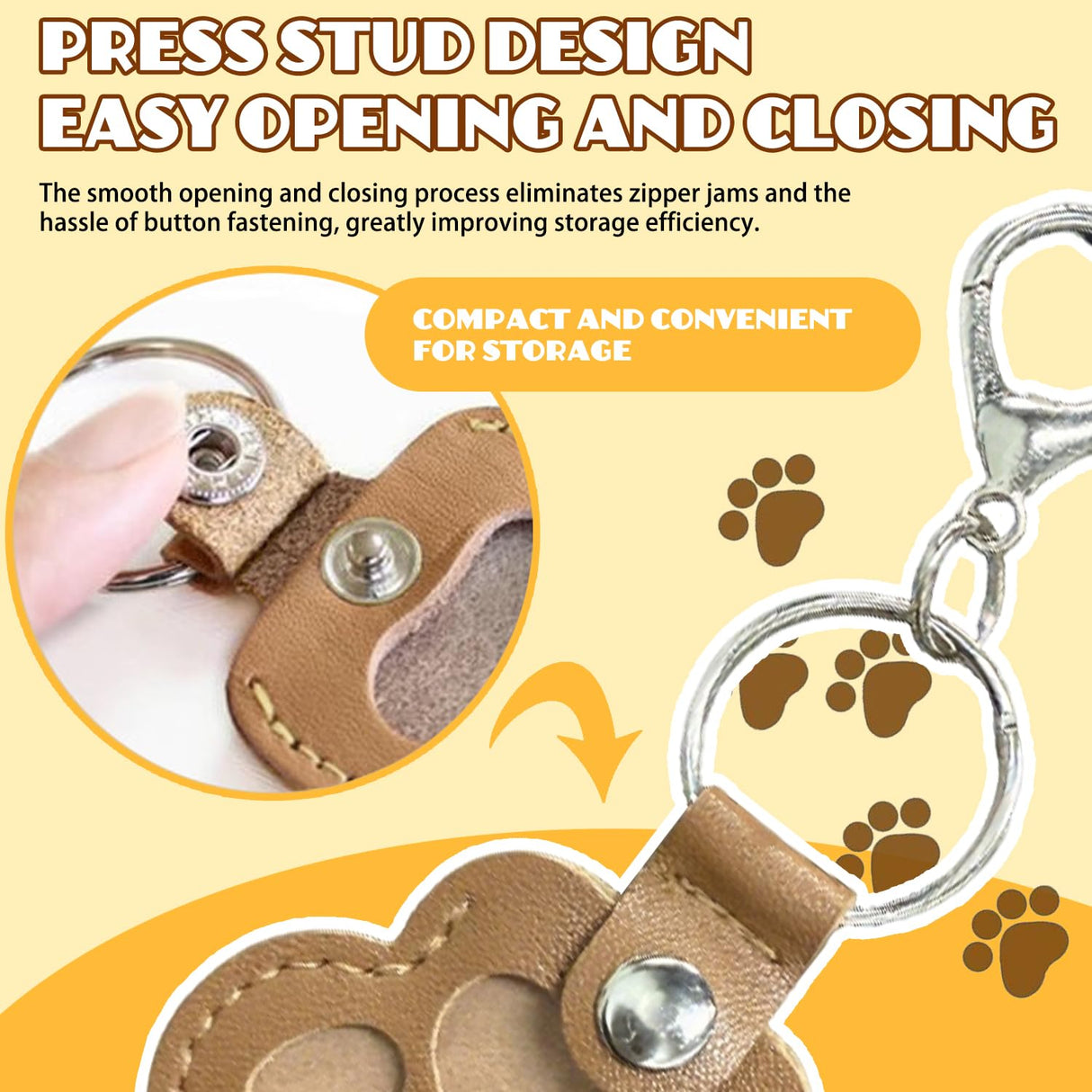 3 Pcs Dog Fur Storage Keychain, Cute Leather Paw Keychain Pet Hair Keepsake Keyring, Unique Memorial Collection Key Chain, Pet Memorial Gifts for Bag Purse Paw Charm Key Holder(Gray,Black,Brown) Treayes