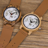 DB-WINNER Customized Wooden Watches for Men Photo Engraved on Watch Face Handmade Natural Bamboo Wood Leather Strap Wrist Watches with Wooden Present Box for Christmas, Birthday or Anniversary DB-WINNER