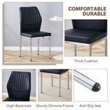 Rejeke 71" Glass Dining Table Set for 6, 7-Piece Dining Table Set with Chairs & Rounded-Corner Tempered GlassTabletop, Glass Kitchen Tables and Chairs Sets for 6 Ideal for Kitchen Dining Room Rejeke