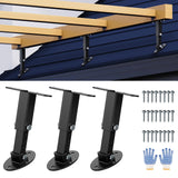 3 Pack Heavy Duty Pergola Brackets RISHTEN Adjustable Pergola Roof Riser Beam Bracket for Roof Mount Pergola Patio Cover, Pergola Brackets Kit Black RISHTEN