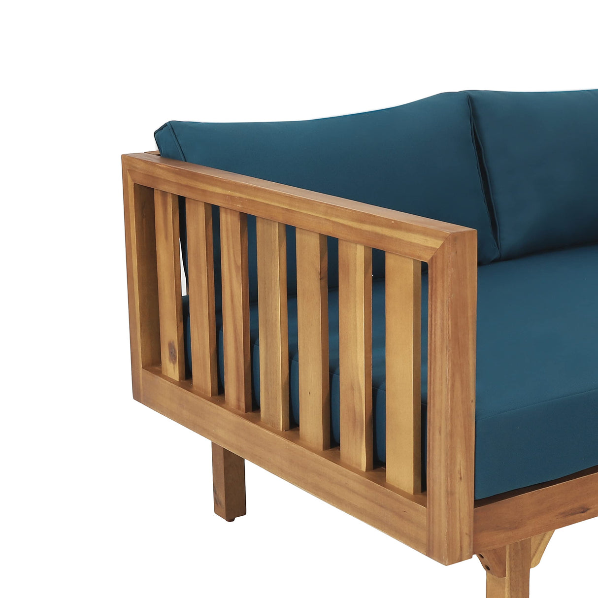 Christopher Knight Home Claremont Outdoor 3 Seater Daybed with Cushions - Acacia Wood - Teak/Dark Teal Christopher Knight Home