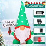 GOOSH 6 FT Christmas Gnome Inflatables Outdoor Decorations, Xmas Gnome Blow Up Yard Decorations, Built-in LED Lights for Holiday, Outdoor, Lawn, Garden GOOSH