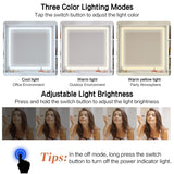 Arulvmrn 42" Makeup Vanity Desk with Mirror and Lights, & Power Outl, Glass Top Big Vanity Table with 9 Drawers& 8 Storage Shelves, Dressing Table Set with Chair for Bedroom, White Arulvmrn