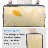 Budding Joy 90L Under Bed Storage Containers, Closet Organizers and Storage Bins, Foldable Underbed Storage Bags for Blankets, Towels, Comforter, Sweaters, Pillows, Linen Sheets, Wrapping Paper Budding Joy