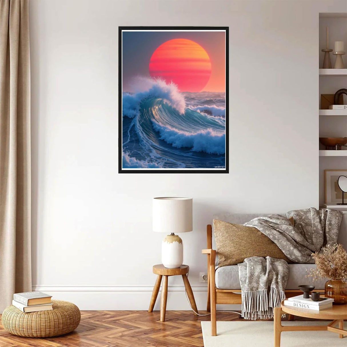MOER SKY Diamond Art Kits for Adults Ocean Wave Sunset DIY Frameless Diamond Painting Kits for Adults Beginner, 12x16 in Diamond Painting Kit for Home Wall Decor MOER SKY