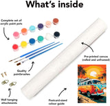 Ekuxom 6 Pack Paint by Numbers Kit for Adults Beginner, 12x16 inch Beach Adult Paint by Number Kits on Canvas, DIY Beach Painting by Numbers for Adults Home Wall Decor Ekuxom