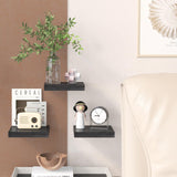 Fixwal Floating Shelves for Wall, Small Black Shelves Wall Mounted Shelf for Bathroom, Living Room, Bedroom, Kitchen Decor (Set of 3, 8x8) Fixwal