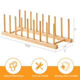 Worthyeah Bamboo Dish Drying Rack-2 PCS Pot Lid Plate Rack Organizer Holder for Cabinet-Cutting Board Organizer for Dish, Pot Lid, Bowl, Cup, Cutting Board Worthyeah