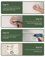 CHOEZON Wall-Mounted Bathroom Vanity with Mirror, Medicine Cabinet with Storage Function, Hanging Storage Cabinet, Adjustable Shelves, White CHOEZON