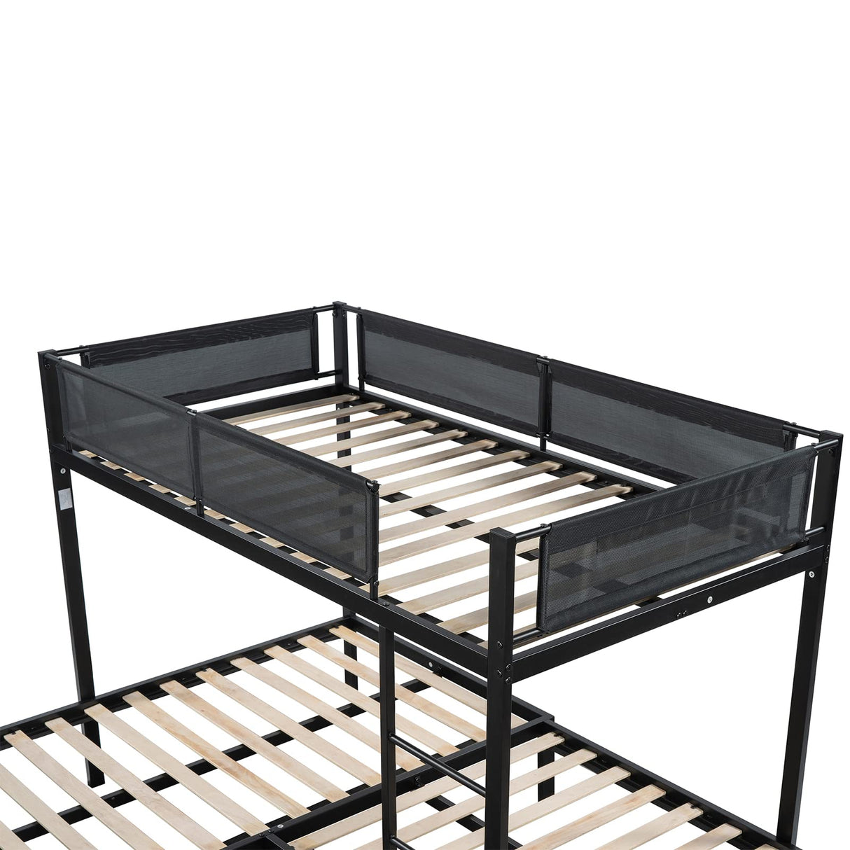 KIVENJAJA L-Shape Triple Bunk Bed with Trundle, Metal Quad Bunk Beds Twin Over Twin for 4 Kids, Heavy Duty 4 Small Bunkbeds for Teens Girls Boys Adults, Black KIVENJAJA