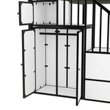 Harper & Bright Designs Twin Over Twin Metal Bunk Bed with Stairs and Storage Wardrobe, Castle-Shaped Bunk Bed Heavy-Duty Steel Frame, Noise Free,for Kids Teens Adults, Black+White Harper & Bright Designs