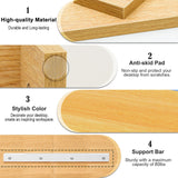 TEAMIX 2 Tiers Desktop Monitor Stand Riser 20 Inch Printer Stand with Storage Small TV Riser Laptop Wooden Desk Organizer Shelf Bookshelf Maple (Natural Maple, 2 Tiers) TEAMIX