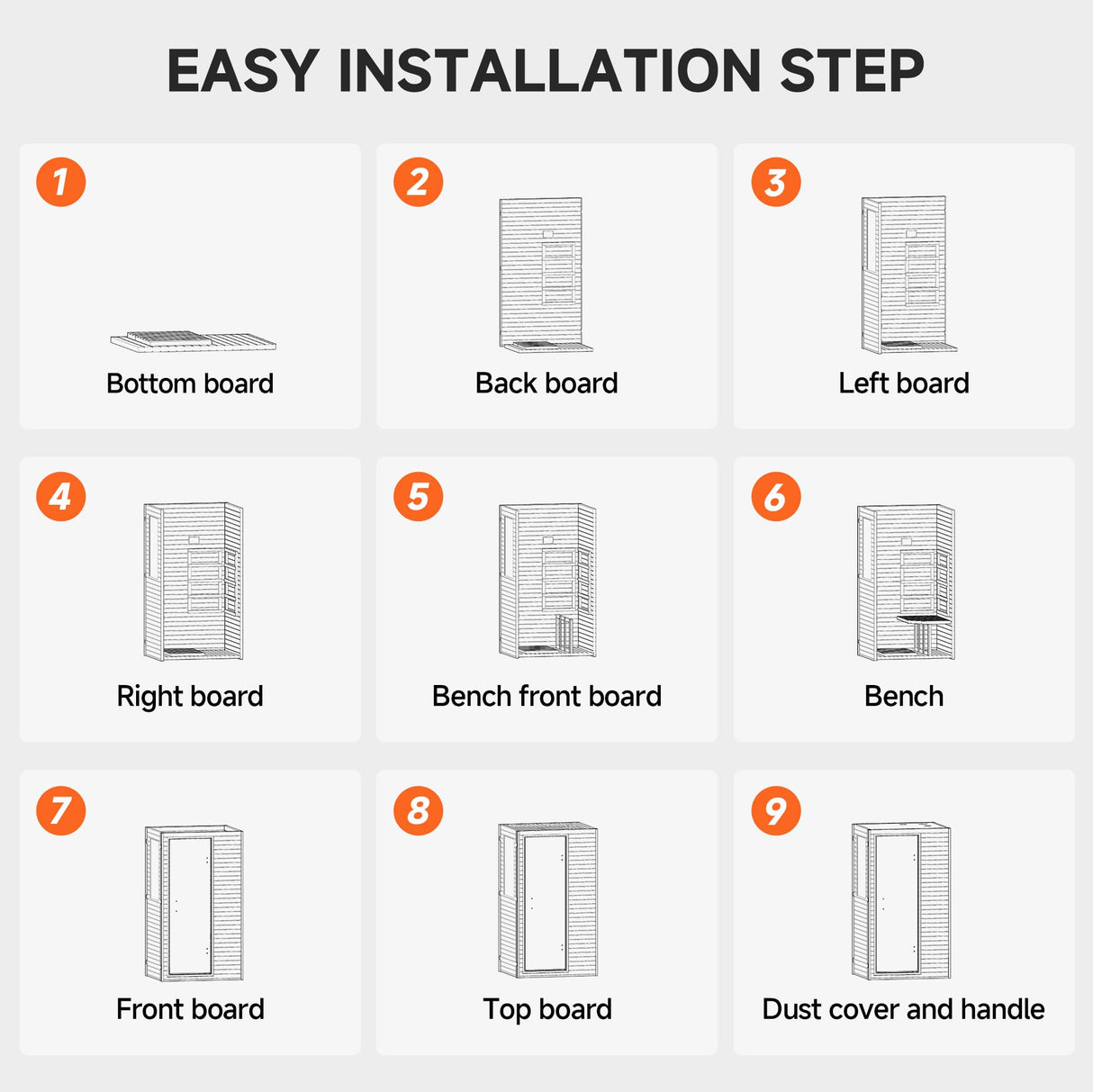Real Relax Far Infrared Sauna Room 1 Person, Compact Hemlock Wooden Indoor Home Sauna Room with 950W 6pcs Low EMF Heating Plates Real Relax