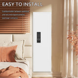 53" Wall Gun Safe with Fingerprint, Wall Safe Between Stud, Hidden Wall Gun Safe for Rifles with Adjustable Shelves,Assembled Rifle Gun Safe for Storage Firearm Money Valuables White CuisinSmart