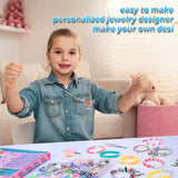 AIPRIDY 3600 Pcs Girls Toys Bracelet Making Kit, Unicorn/Mermaid Jewelry Activity, Flat College Style Beading for Friendship Jewelry Making, DIY Crafts for 4-12 Girls Birthday Christmas Gifts(Aqua) AIPRIDY