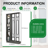 Wall Room Divider with Shelves, Modern Freestanding Wood Room Dividers Bookshelf with Storage Cabinet, Room Divider Bookcase for Home Bedroom Decoration Decorative(Khaki Gray White,80CM/31.5IN) Fakednss