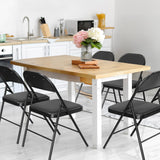 VINGLI Folding Chairs with Padded Seats, Metal Frame with Fabric Seat & Back, Capacity 350 lbs, Black, Set of 6 VINGLI