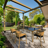 YEOOE 4 Pack Pergola Brackets 4x4 (Actual: 3.5x3.5 Inch), Rafter Post Brackets Deck Railing Brackets, Pergola Connectors Wall Mount Bracket Kit for Lumber Pergola Gazebo Sunroom Carport YEOOE