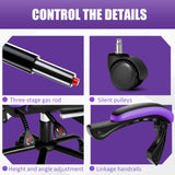 Gaming Chair, Computer Chair with Footrest and Lumbar Support, Ergonomic Video Game Chair with Headrest, Height Adjustable Gamer Chair Office Desk Chair, Purple Ntiibcuy