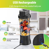 neza Personal Blender, 360 Watt Portable Blender-for Shakes & Smoothies, 24oz Cordless Mini Blender, 6000mAh, Self Cleaning and BPA Free Portable Juicer, Travel Blender with 6 Sharp Blade, Ink Black neza