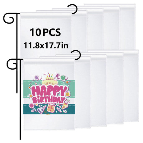 10 PCS sublimation garden flags blank christmas garden flag 17.7×11.8 Inch Polyester Banners Flag for Outdoor Courtyard Decoration ORJ