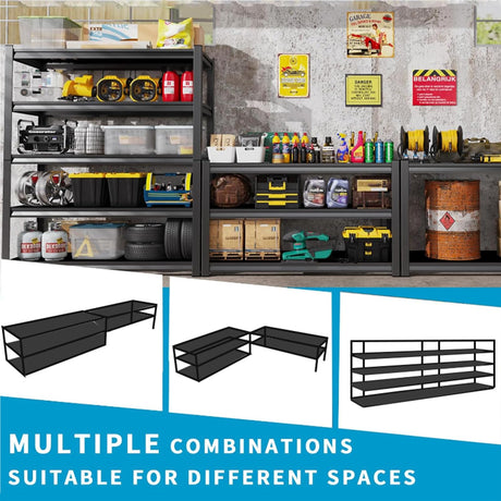 72''H Garage Shelving Heavy Duty 5-Tier Adjustable Storage Shelves Unit,3000 LBS Metal Utility Rack Shelf for Industries, Warehouses, Basement,Black (72''H x 36''W x 16''D) LBVSKK