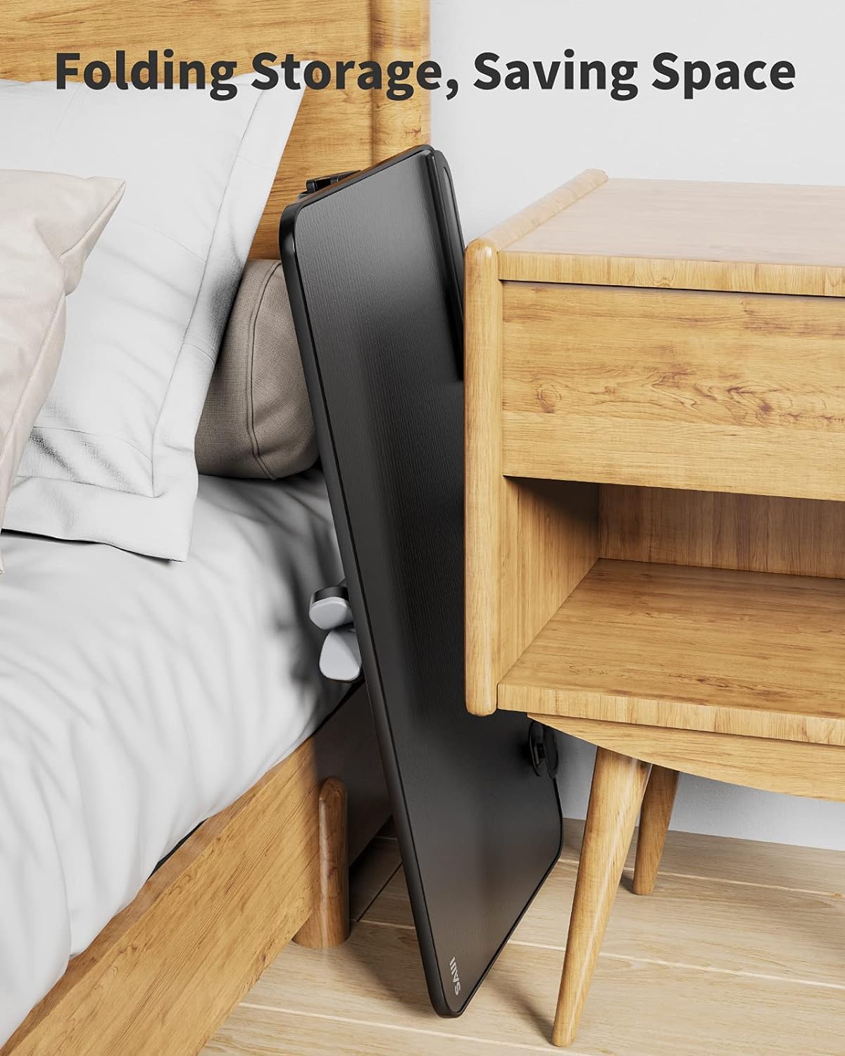 Laptop Desk for Bed, SAIJI Height & Angle Adjustable Laptop Stand for Bed, Lap Desk Bed Tray Table, Light Weight Foldable Portable Laptop table for Couch Sofa Chair Floor Desk for Adults, Kids (Black) SAIJI