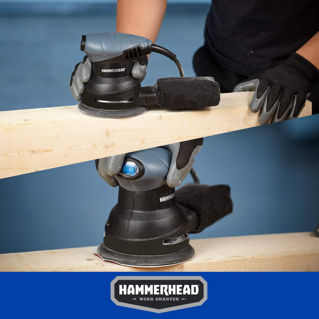 Hammerhead 2.0-Amp 5-Inch Random Orbit Sander with 12pcs Sanding Paper – HAOS020 Hammerhead