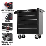 TANKSTORM Tool Chest Heavy Duty Cart Steel Rolling Tool Box 5 Drawer Cart (TZ35-BK) TANKSTORM