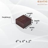 Exotic Wood Zone Purpleheart Unfinished Wood Bowl Blanks (4" x 4" x 2") Exotic Wood Zone