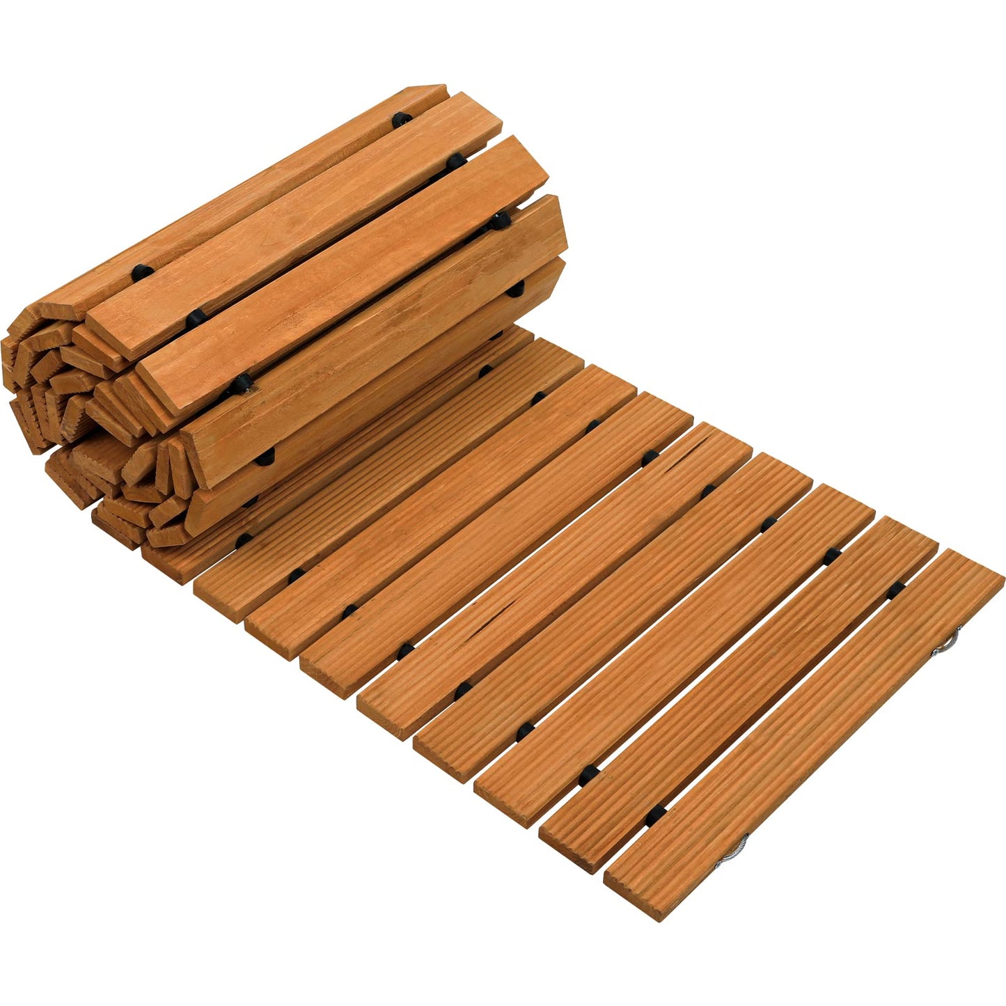 Worth Garden 9 ft. Wooden Garden Pathway - 17 in. W Roll Out Straight Walkway for Outdoor Patios, Gardens, Yard, Beach Boardwalks, Wedding Party - - WoodArtSupply